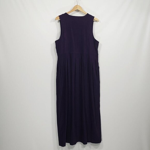 J.A. Studio Purple Embroidered Sleeveless Jumper Dress Womens Medium Cottage - Picture 2 of 4